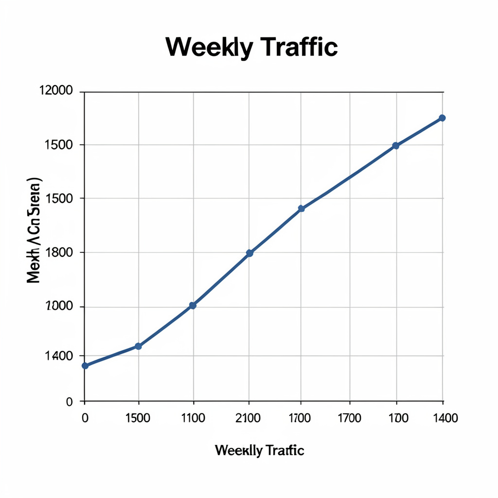 A simple line graph showing daily website visitors over one 