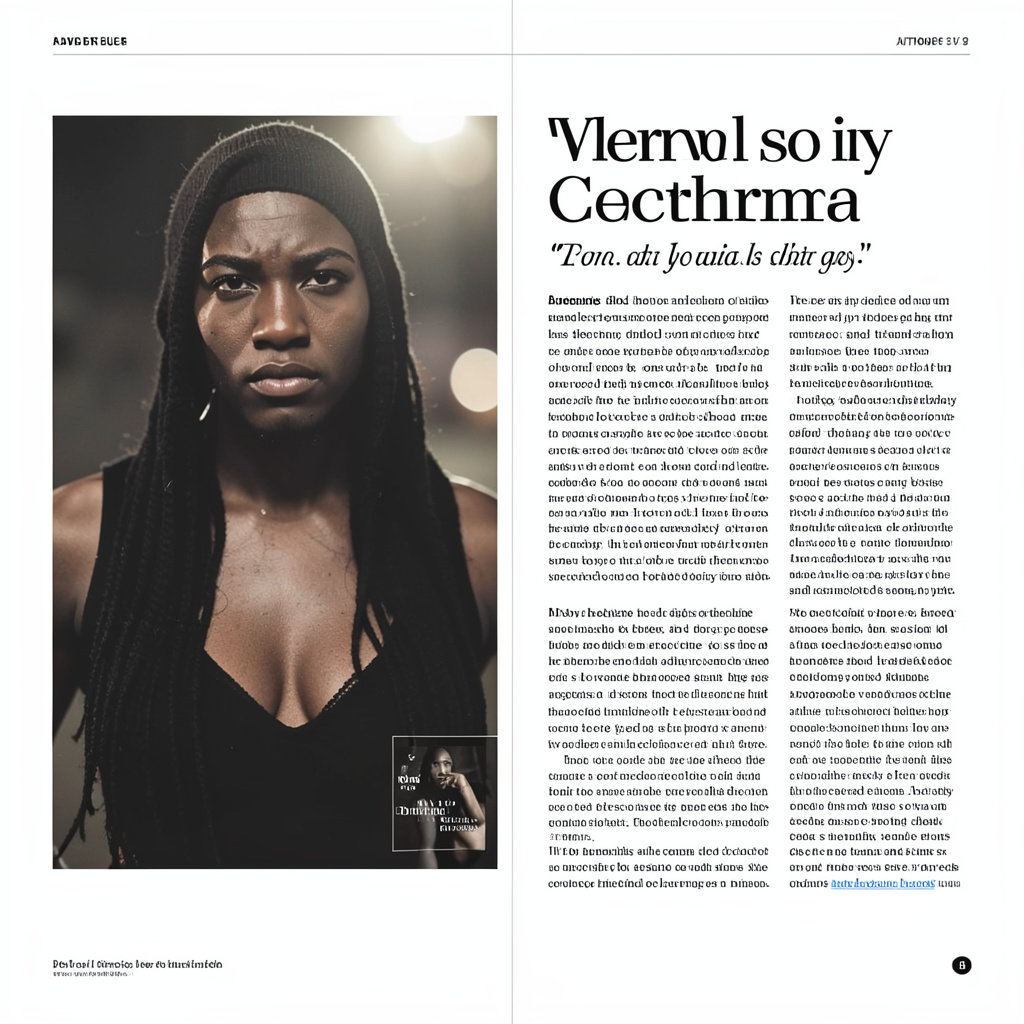 A magazine double-page spread with a left page containing a 