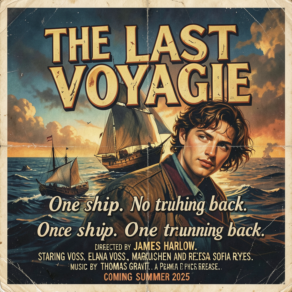 A vintage movie poster for 'THE LAST VOYAGE' featuring a tag