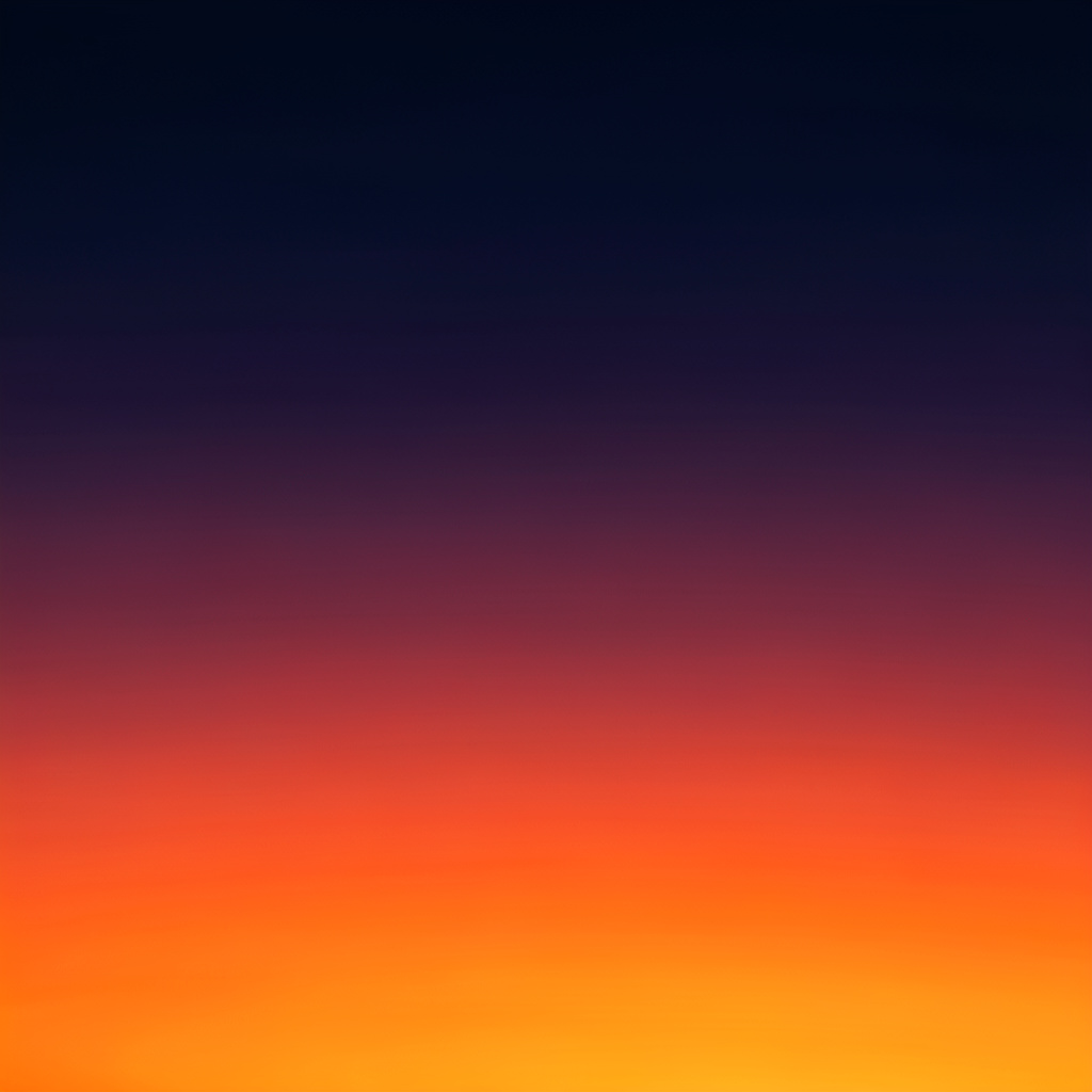 A sunset sky gradient on a flat surface from #FF6B35 (orange