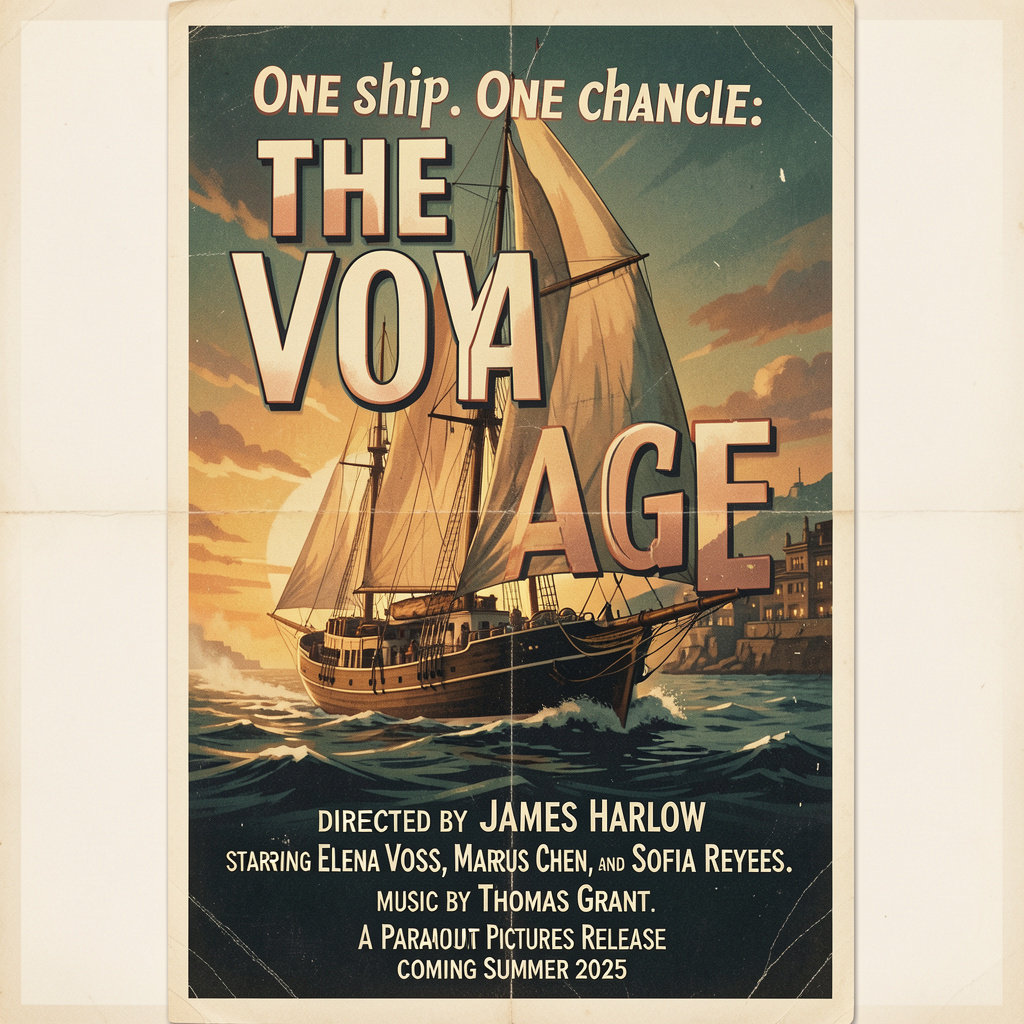 A vintage movie poster for 'THE LAST VOYAGE' featuring a tag