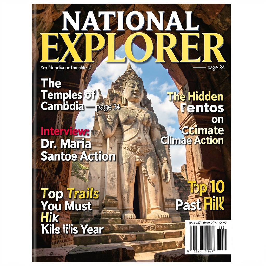 A magazine cover titled 'NATIONAL EXPLORER' with cover lines