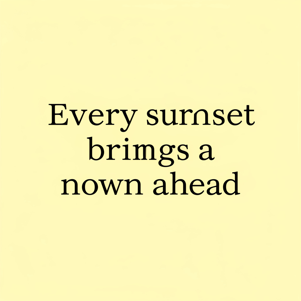 'Every sunset brings a new dawn ahead' written neatly on a p