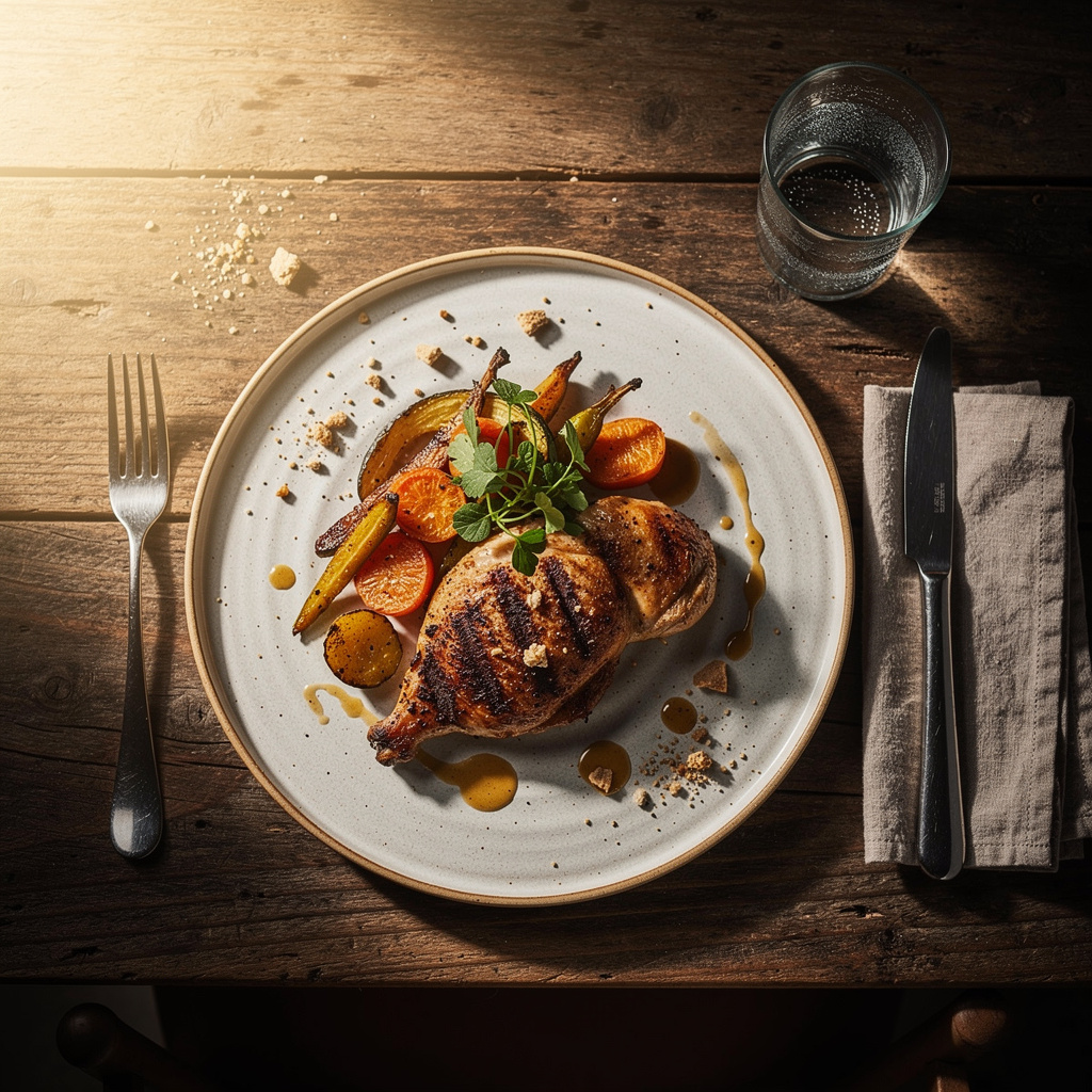 A food photograph shot from above at 35mm f/2.8 with natural