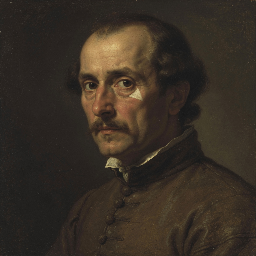 A portrait lit with classic Rembrandt lighting — triangle of