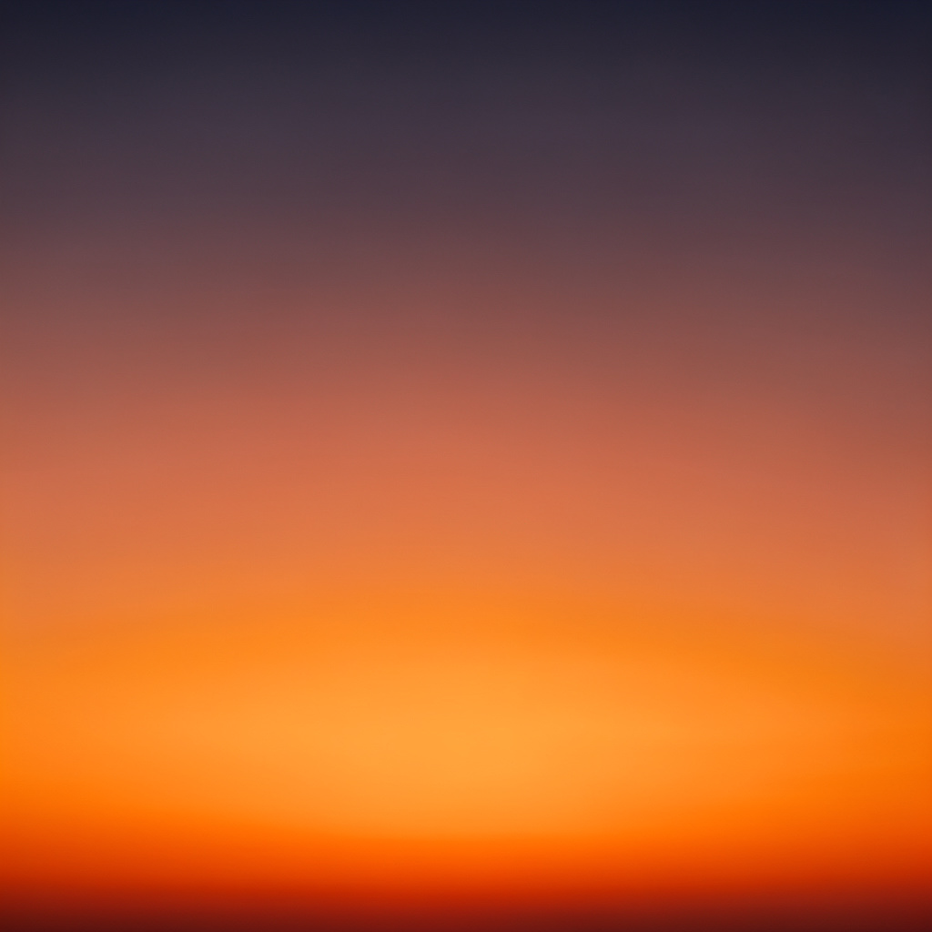 A sunset sky gradient on a flat surface from #FF6B35 (orange