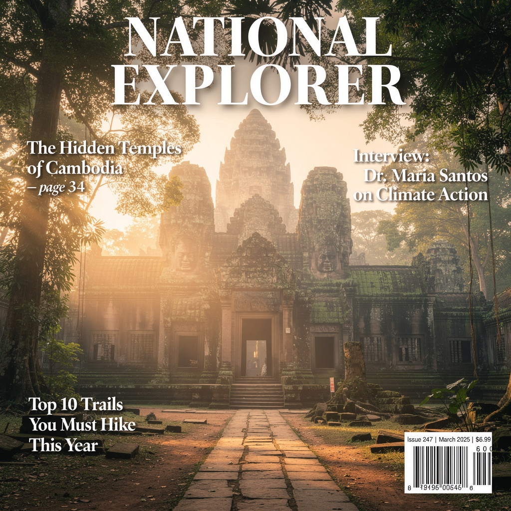 A magazine cover titled 'NATIONAL EXPLORER' with cover lines