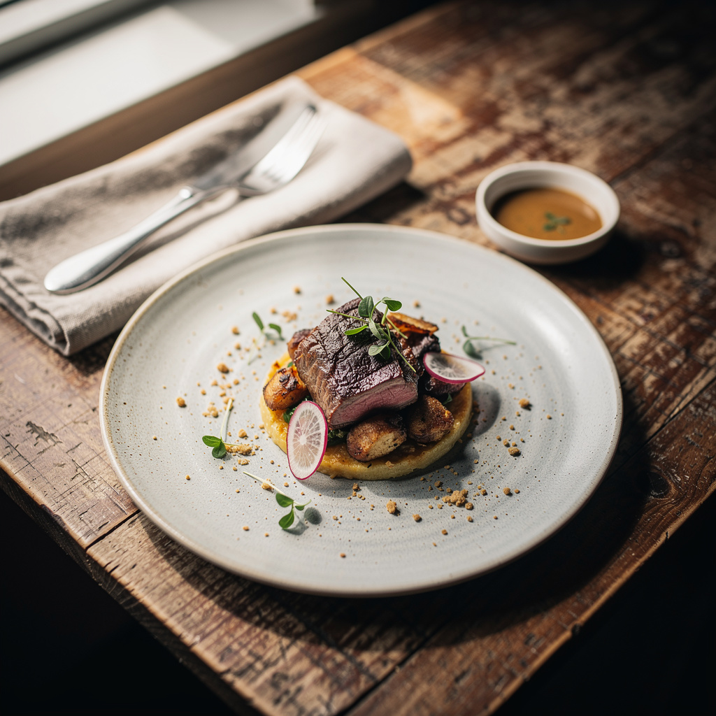 A food photograph shot from above at 35mm f/2.8 with natural