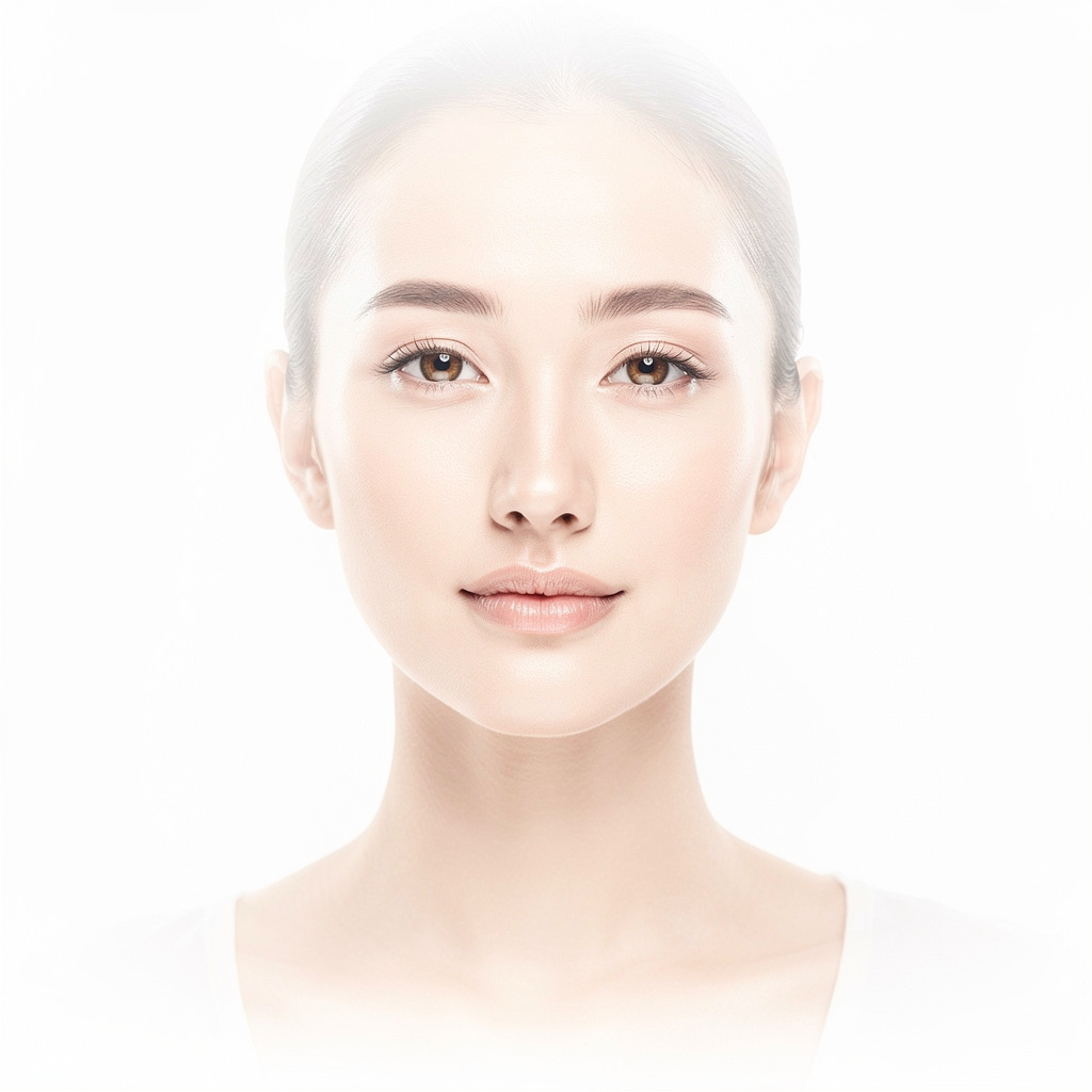 A high-key portrait of a person against a bright white backg