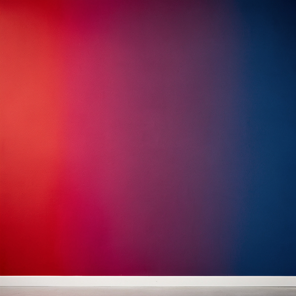 A smooth gradient on a wall going from #FF0000 (red) on the 