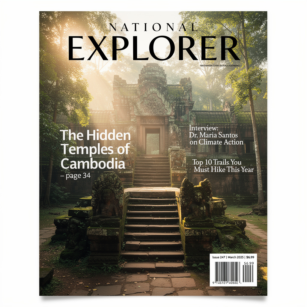 A magazine cover titled 'NATIONAL EXPLORER' with cover lines