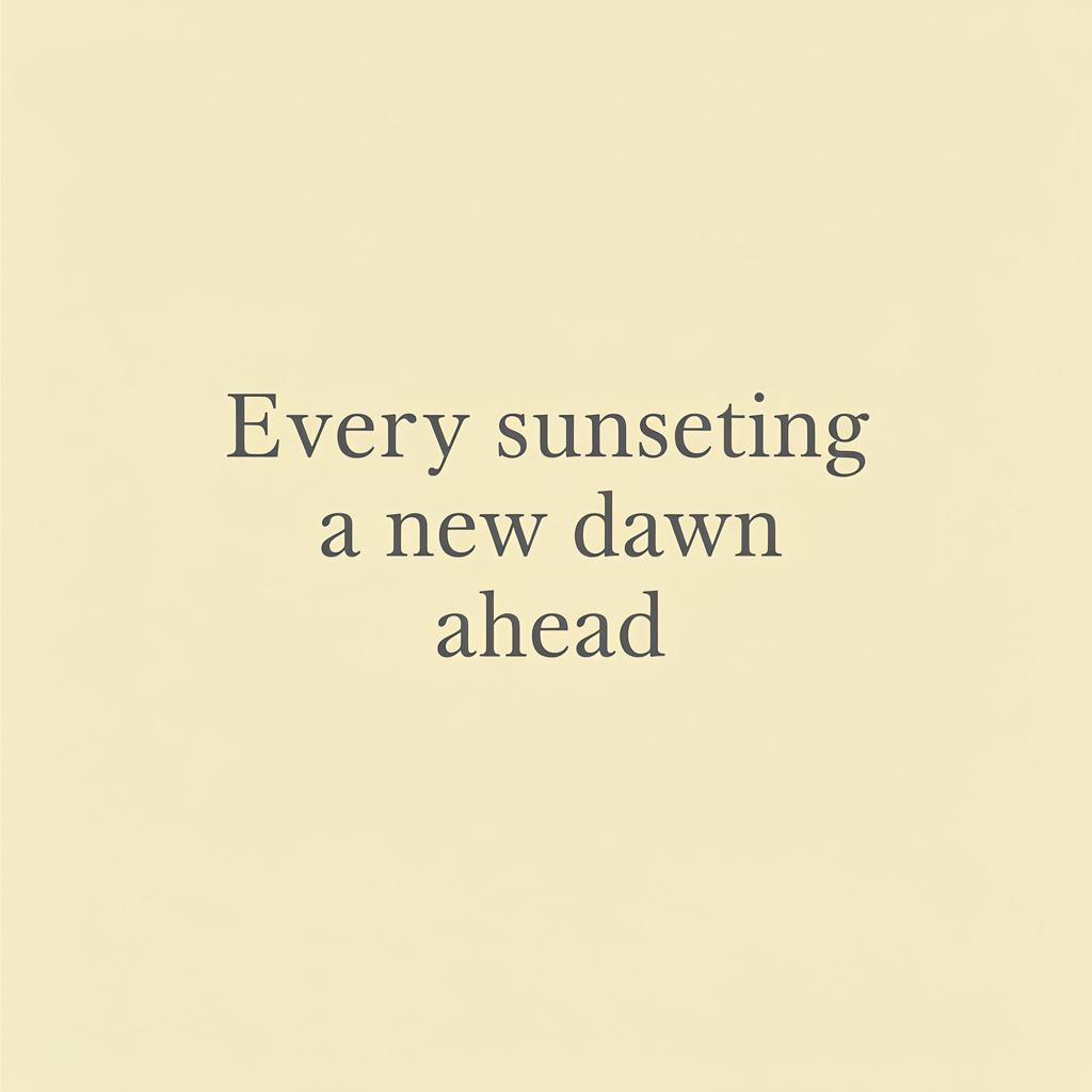 'Every sunset brings a new dawn ahead' written neatly on a p