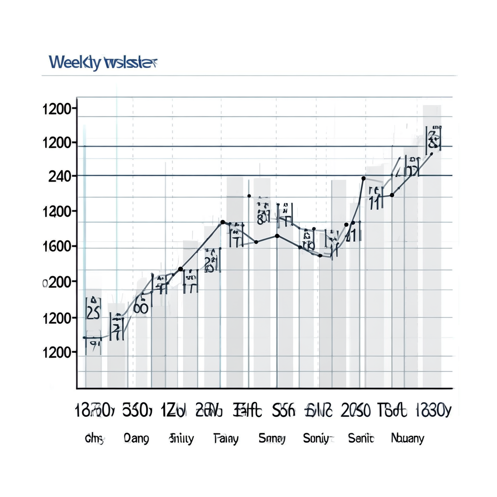A simple line graph showing daily website visitors over one 