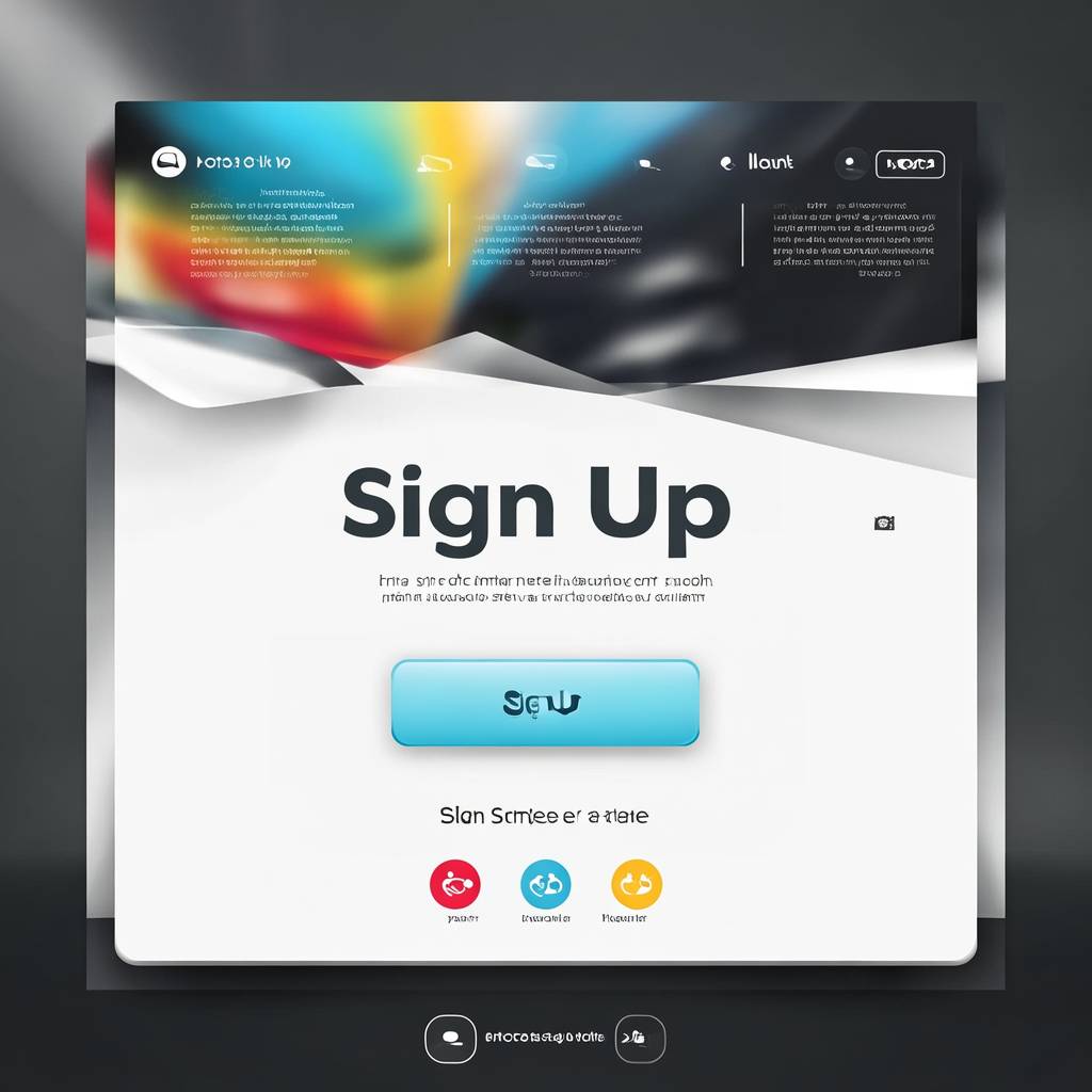 A landing page design with a hero header image at the top, a