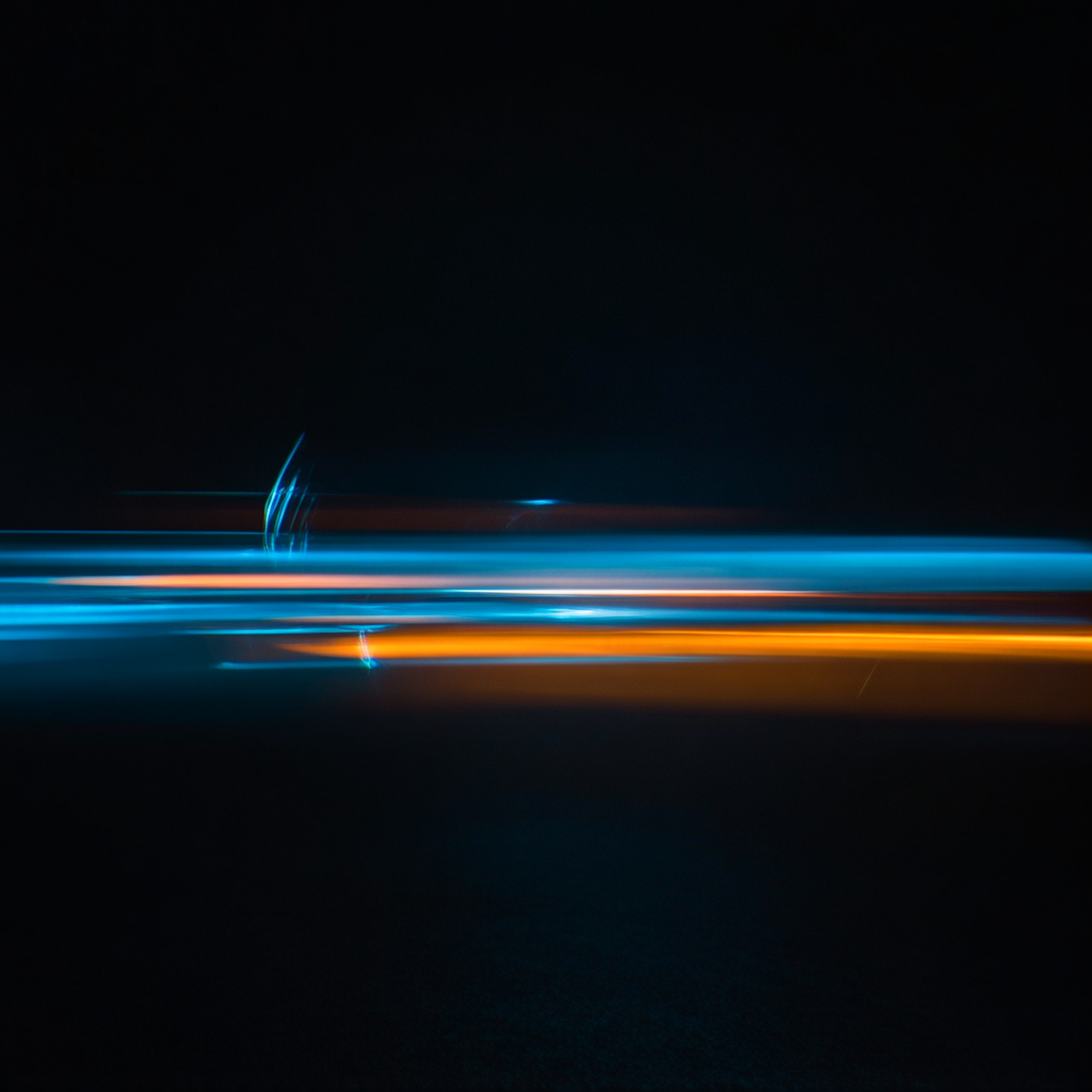 A cinematic frame with blue and orange anamorphic lens flare