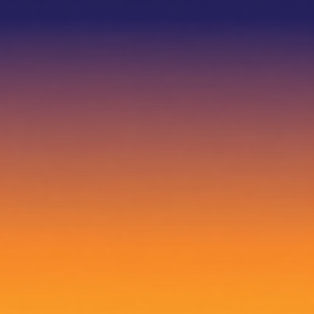 A sunset sky gradient on a flat surface from #FF6B35 (orange