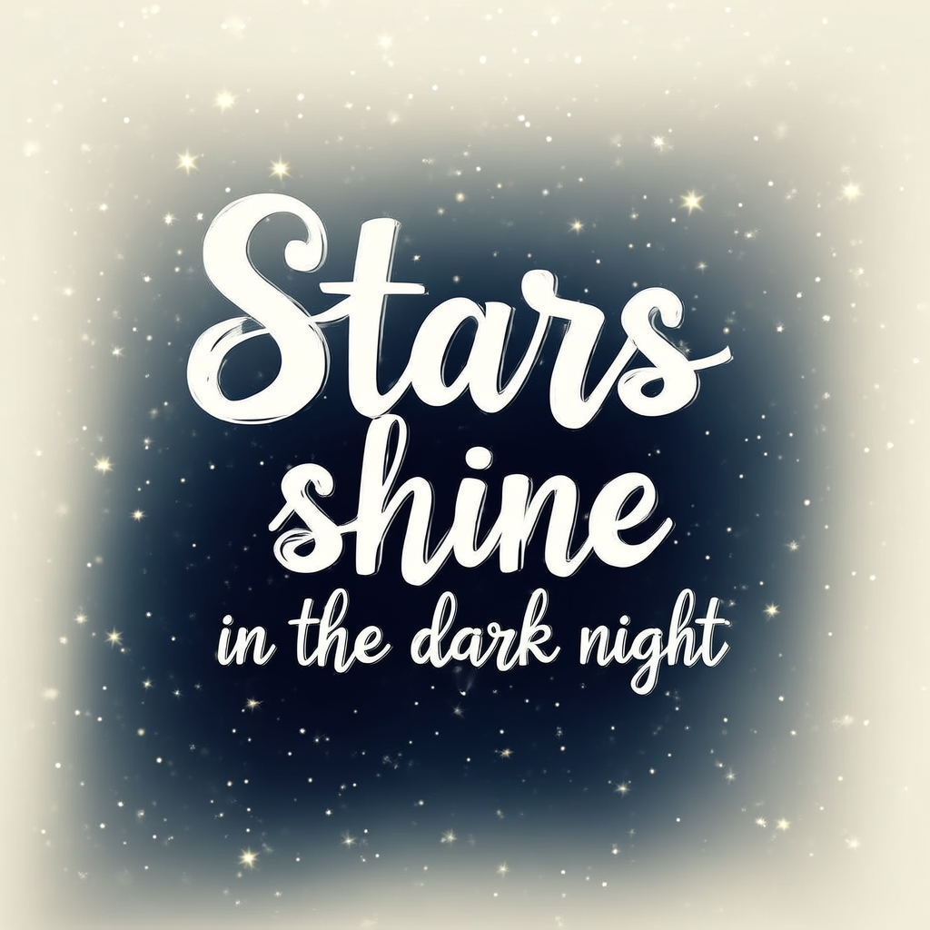 'Stars shine brightest in the dark night' displayed on a cle