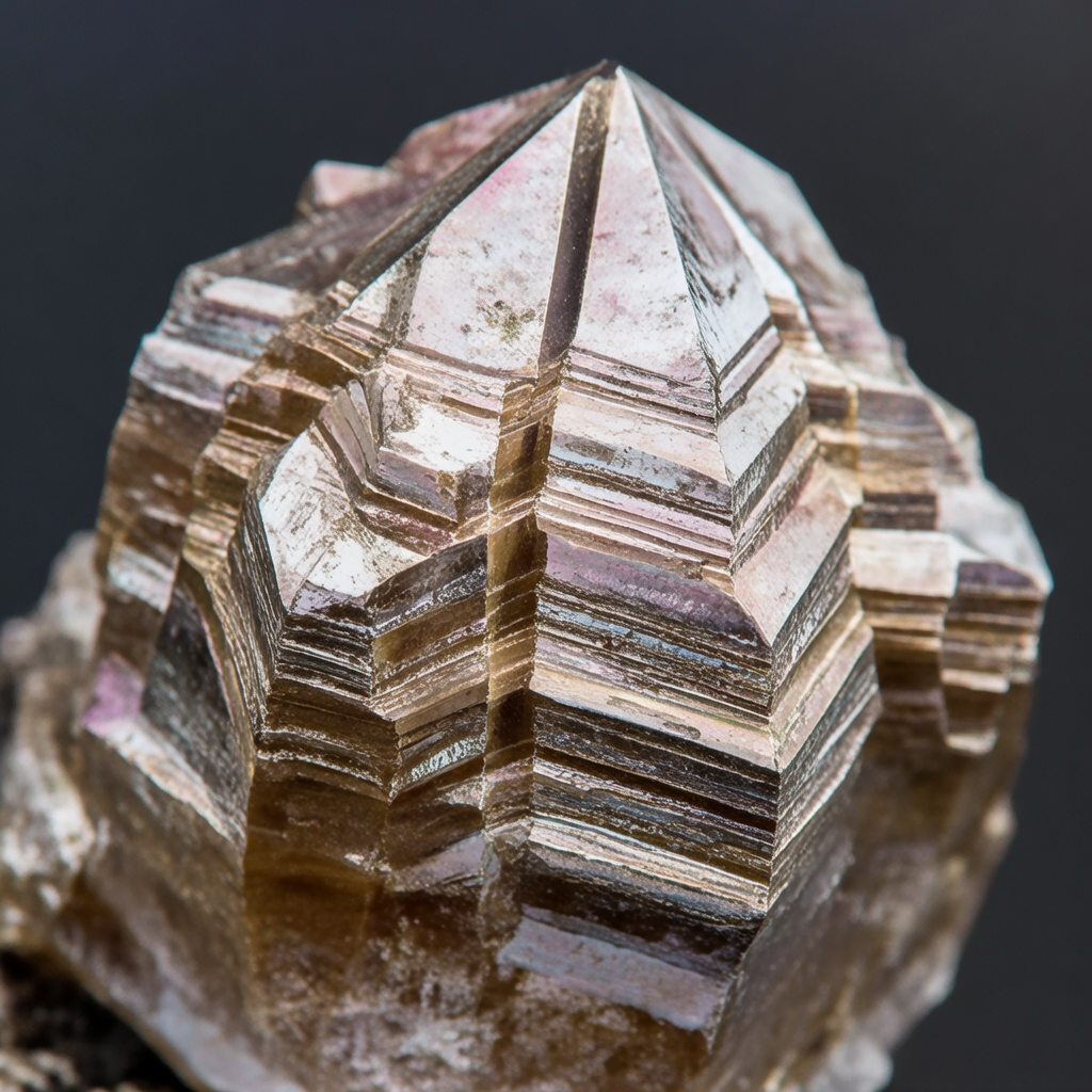 A specimen of bismuth crystal showing accurate iridescent ox