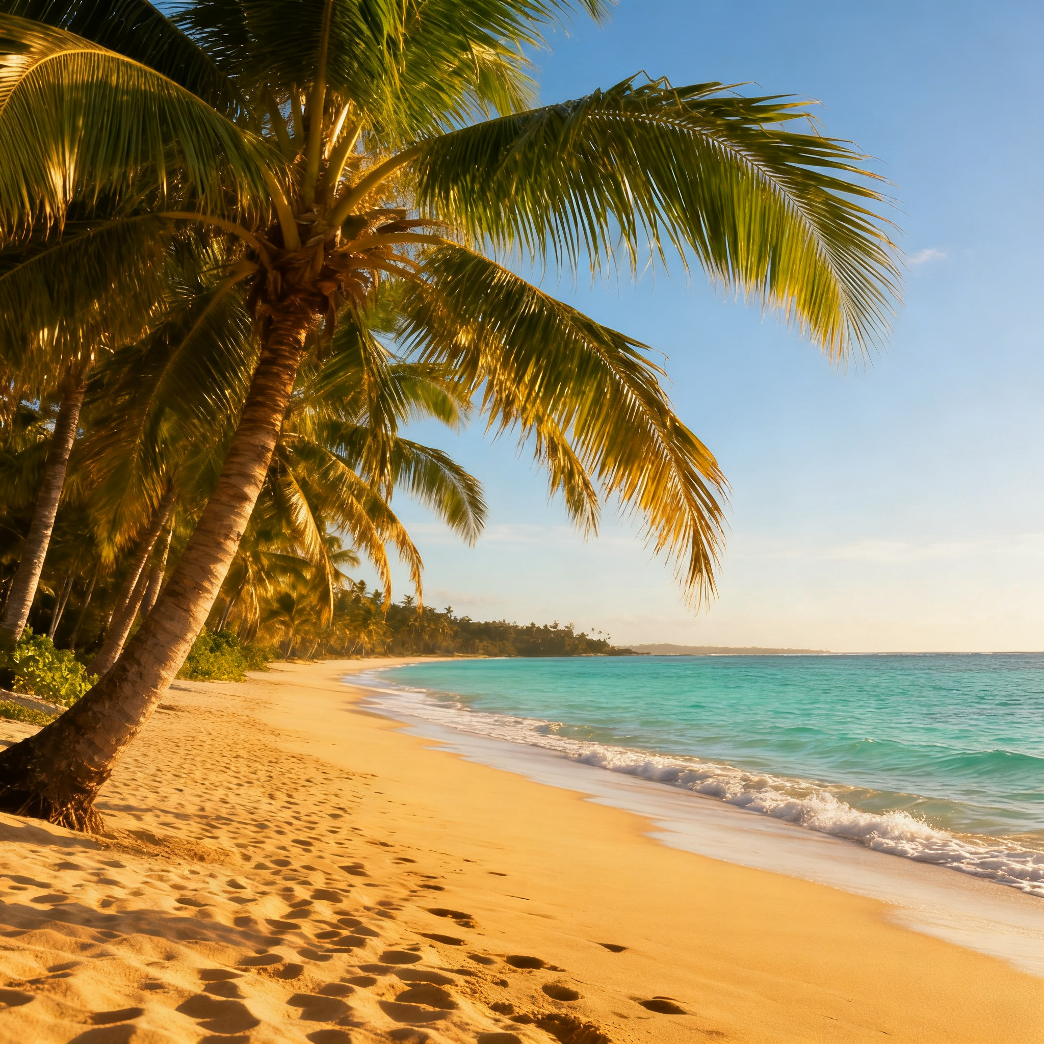 A tropical beach scene with no people