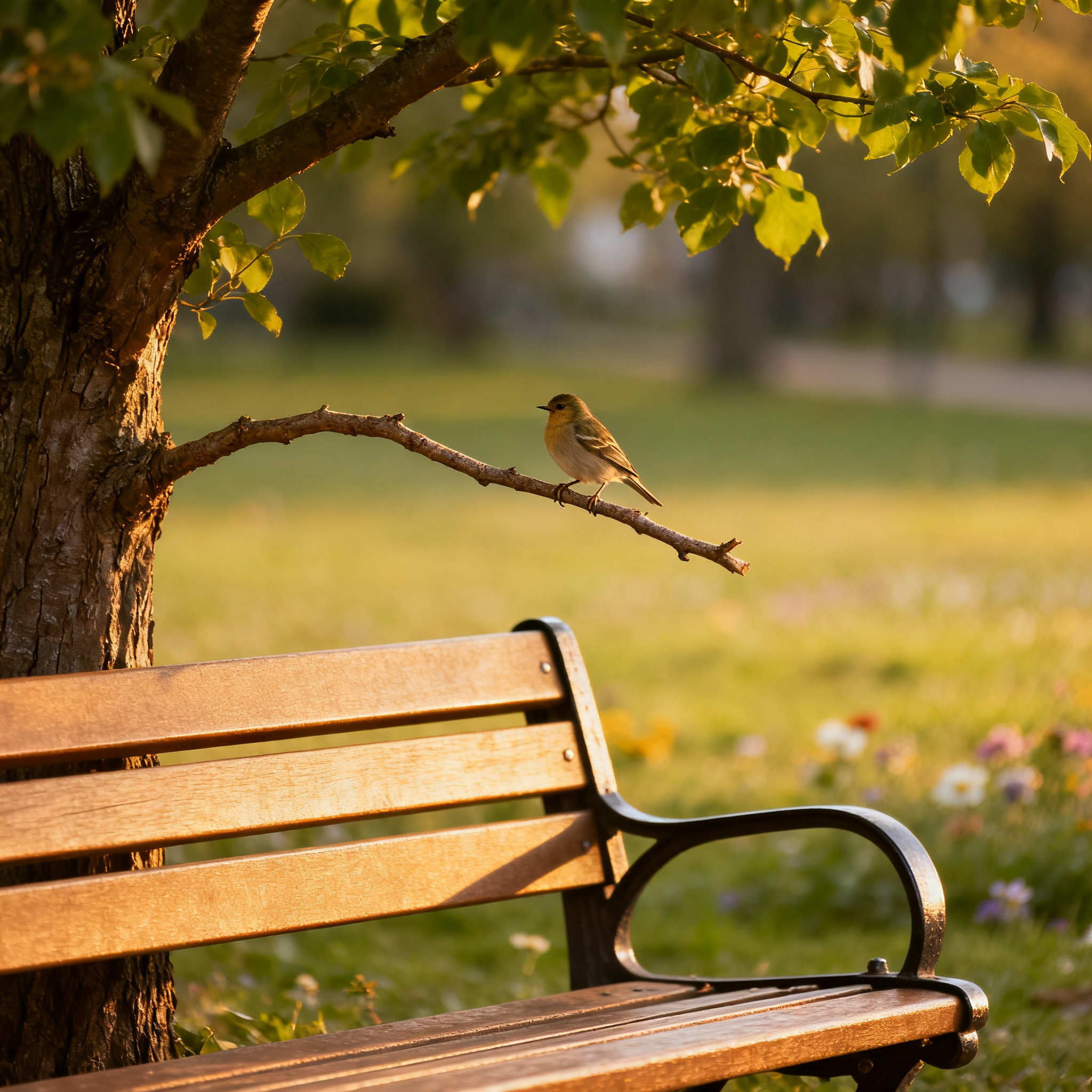 A bird perched on a branch, the branch extending from a tree
