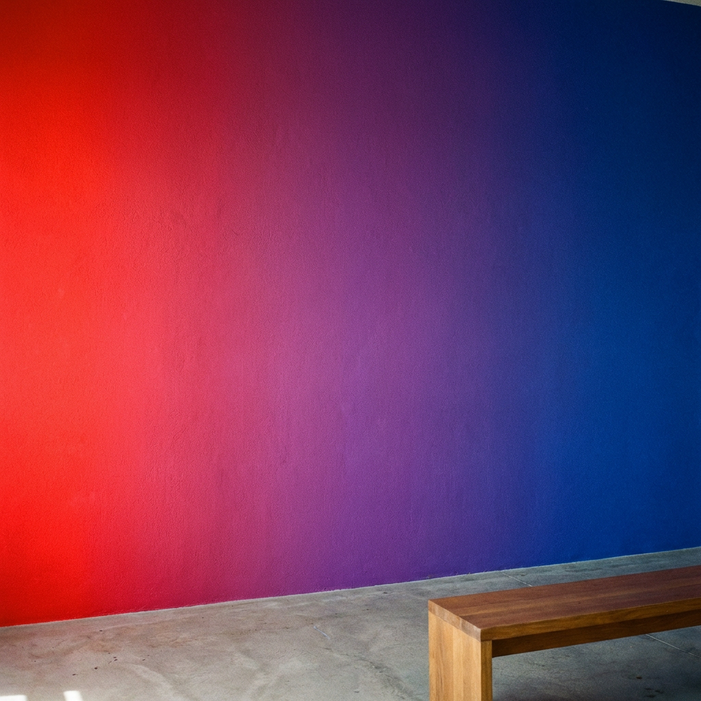 A smooth gradient on a wall going from #FF0000 (red) on the 
