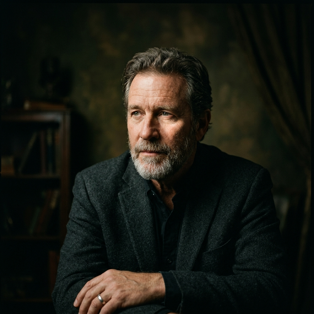 A portrait lit with classic Rembrandt lighting — triangle of