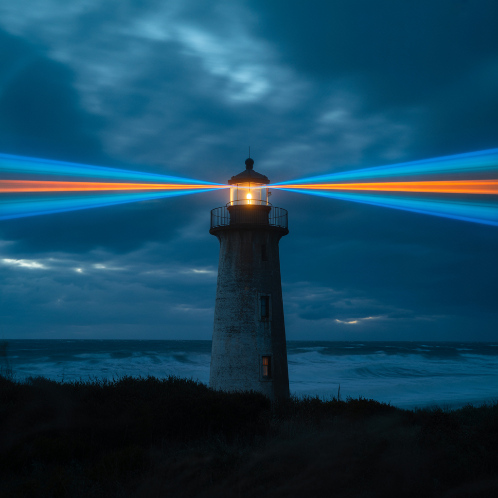A cinematic frame with blue and orange anamorphic lens flare