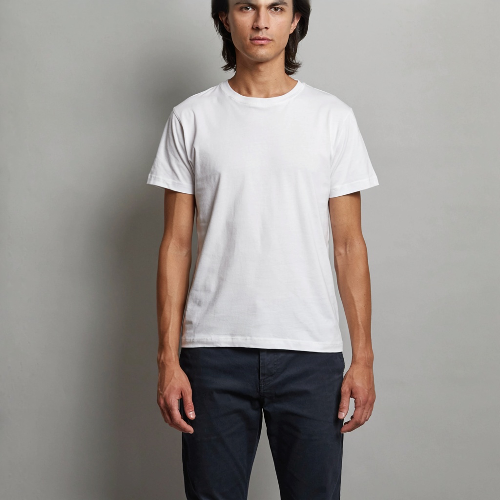 A person standing with both hands visible at their sides, fi
