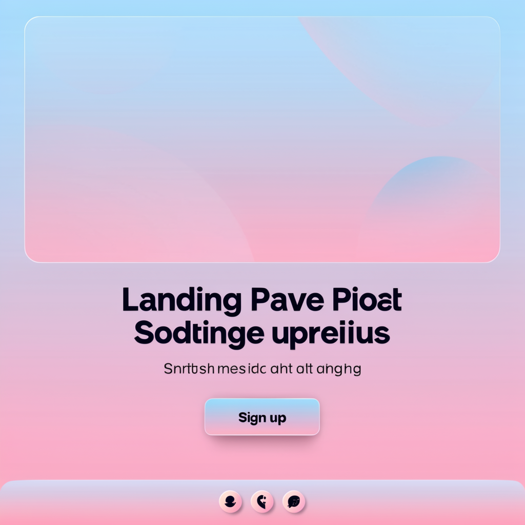 A landing page design with a hero header image at the top, a