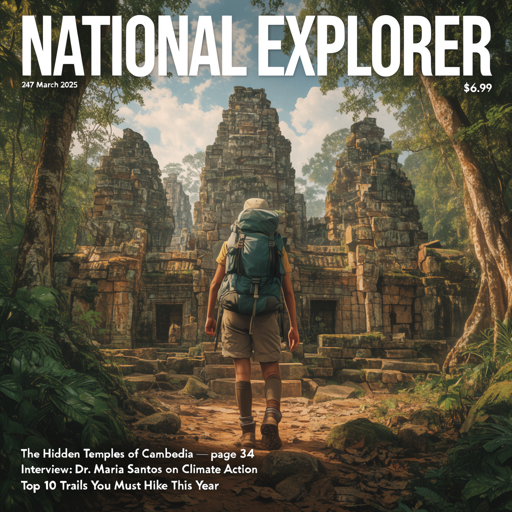 A magazine cover titled 'NATIONAL EXPLORER' with cover lines