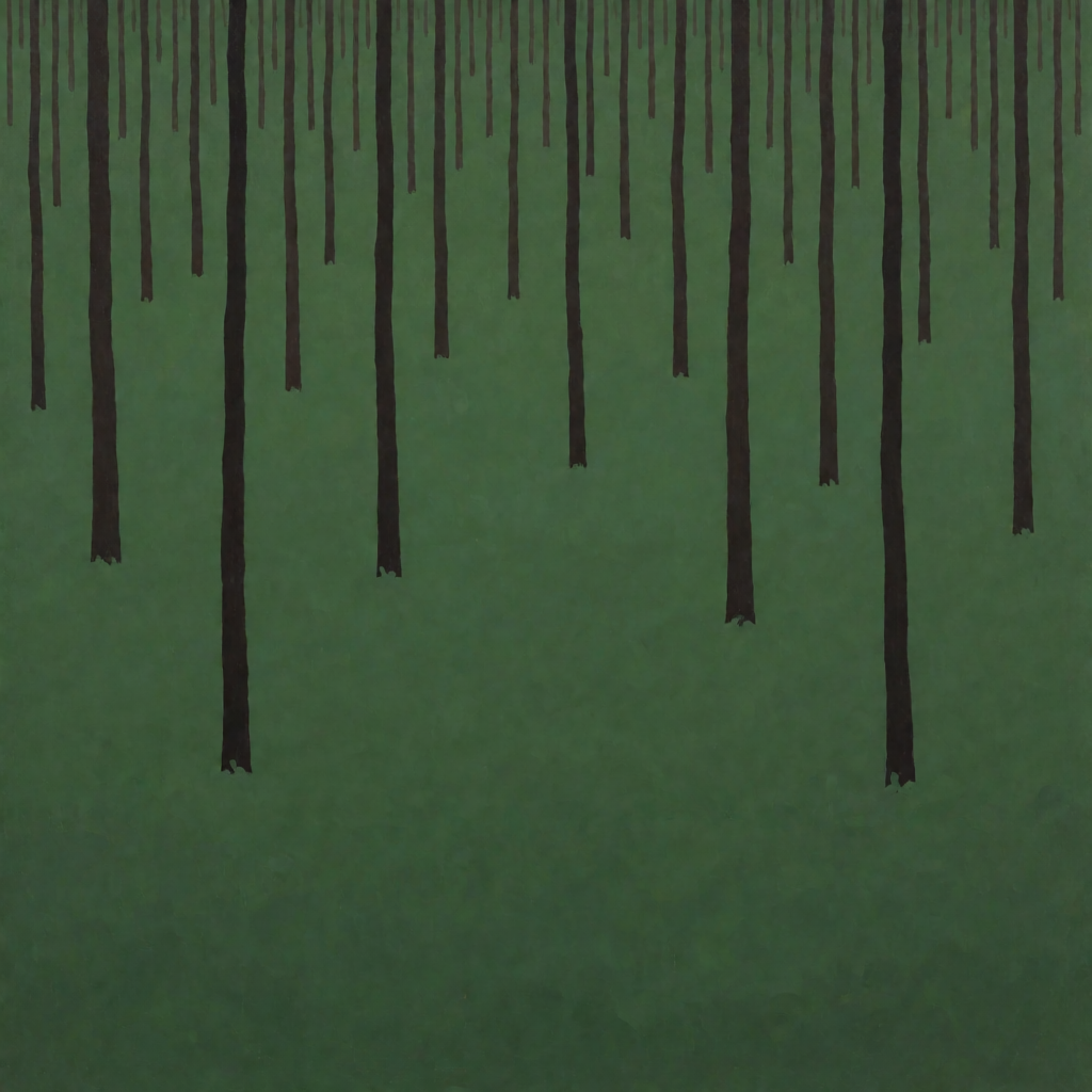A forest scene where the foliage is precisely #2D5F2D (dark 