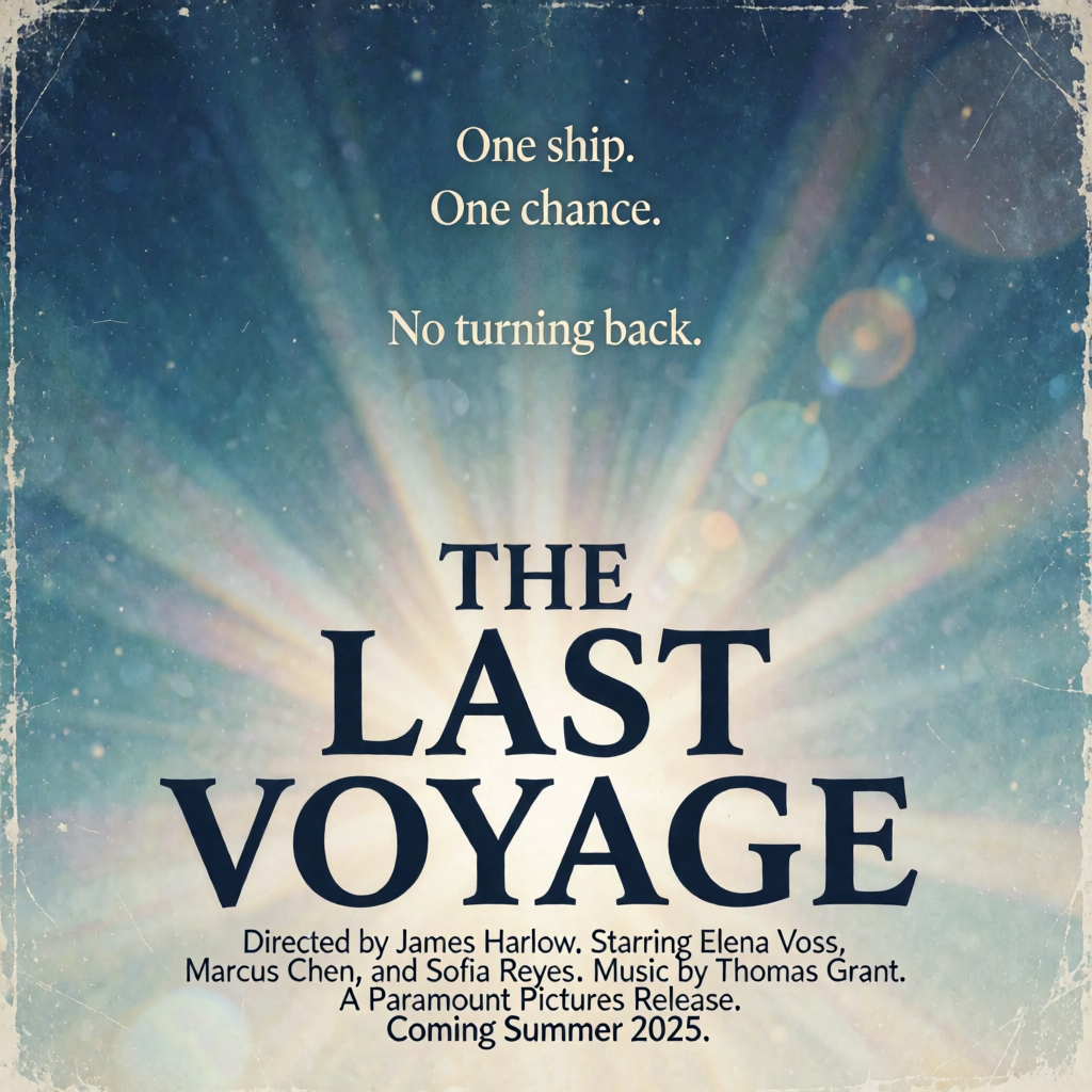 A vintage movie poster for 'THE LAST VOYAGE' featuring a tag