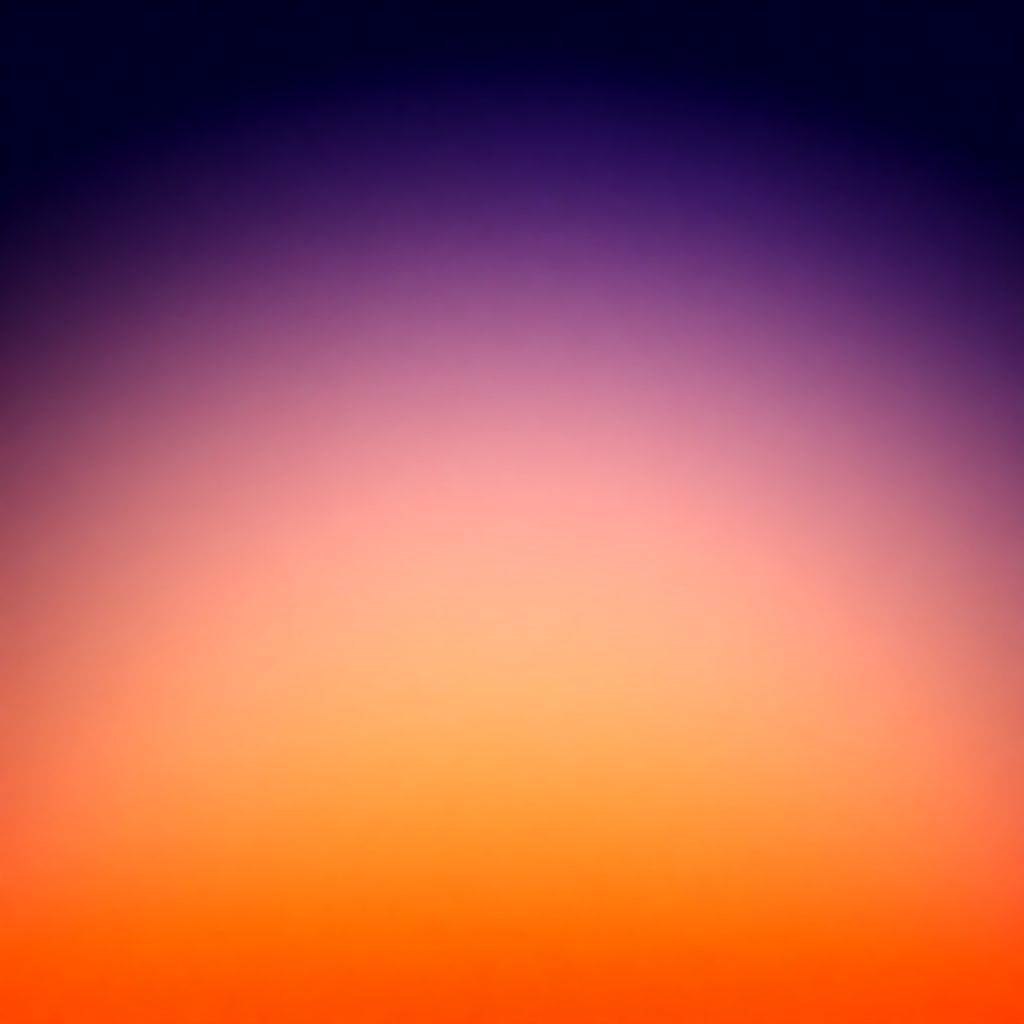 A sunset sky gradient on a flat surface from #FF6B35 (orange