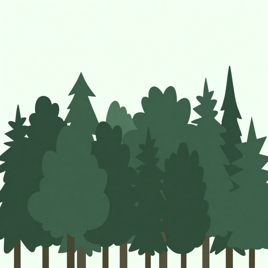 A forest scene where the foliage is precisely #2D5F2D (dark 