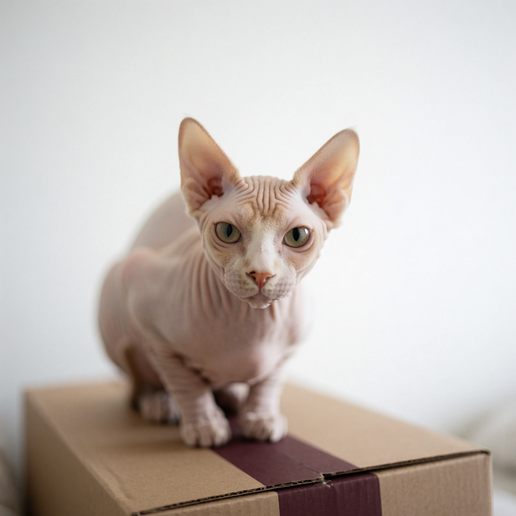 A cat sitting on top of a cardboard box