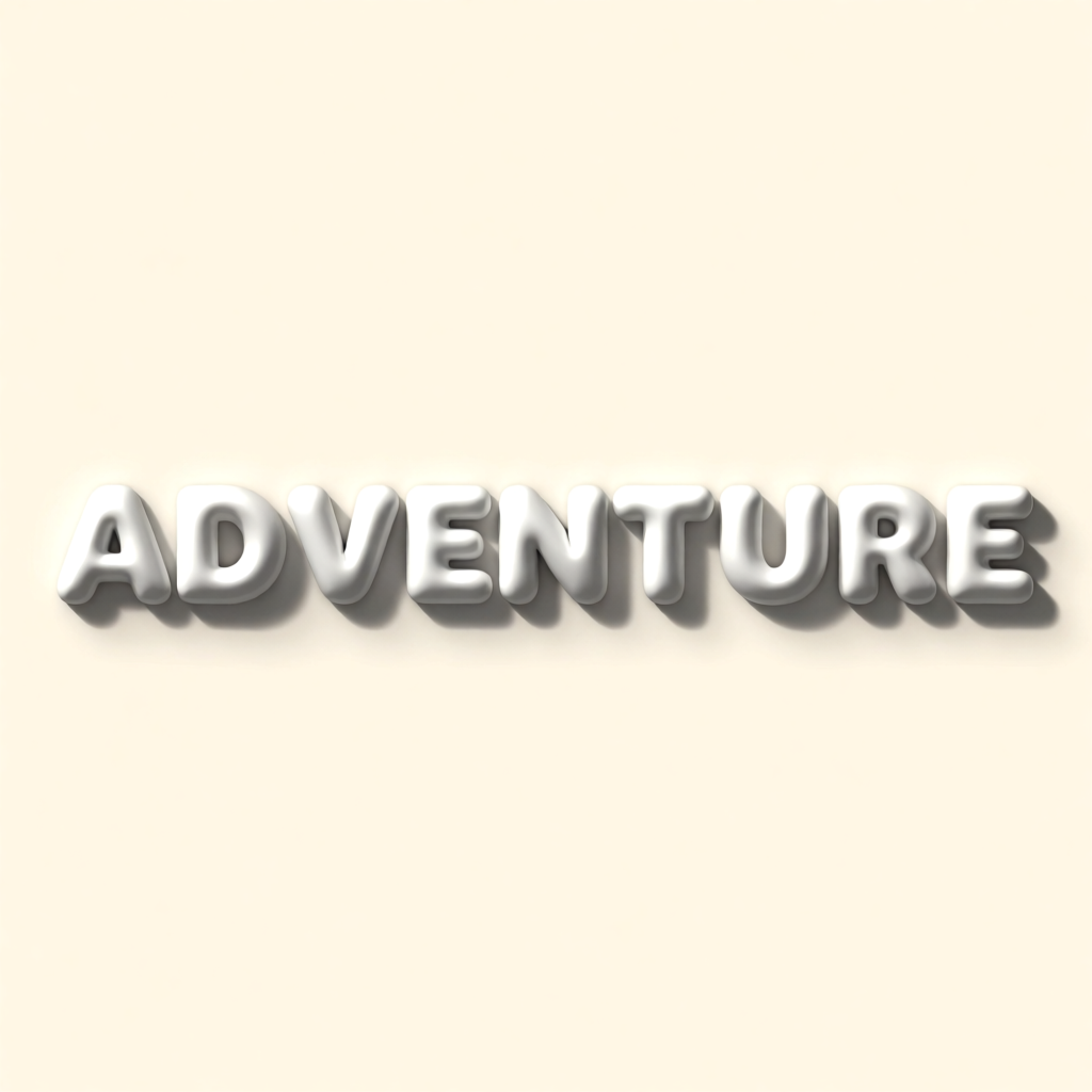 The word 'ADVENTURE' in big bold letters centered on a plain