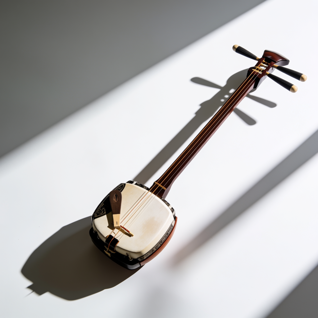 A traditional Japanese shamisen instrument with accurate thr