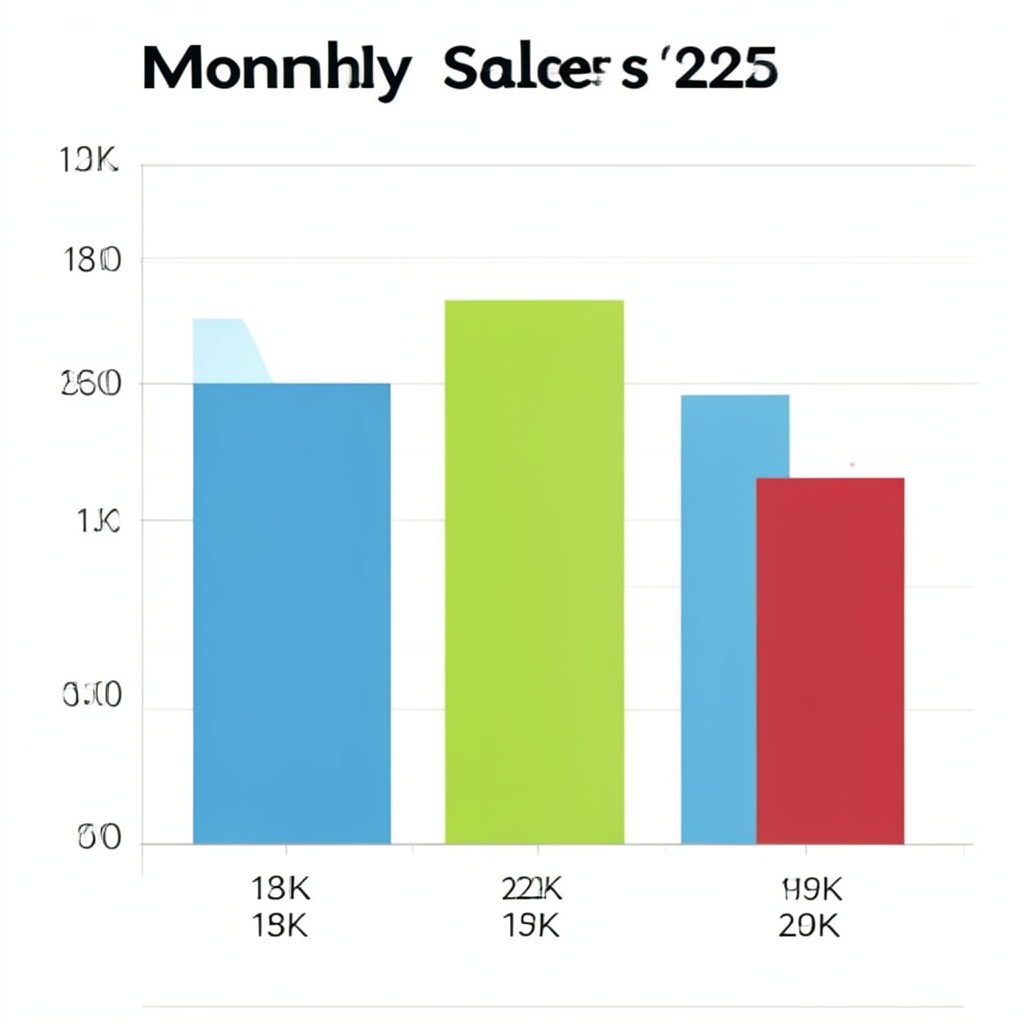 A bar chart showing monthly sales for January through June w
