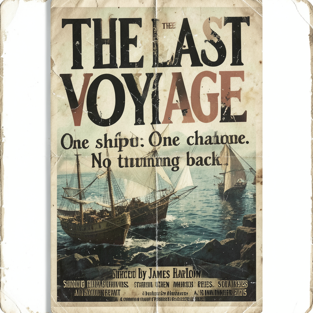 A vintage movie poster for 'THE LAST VOYAGE' featuring a tag