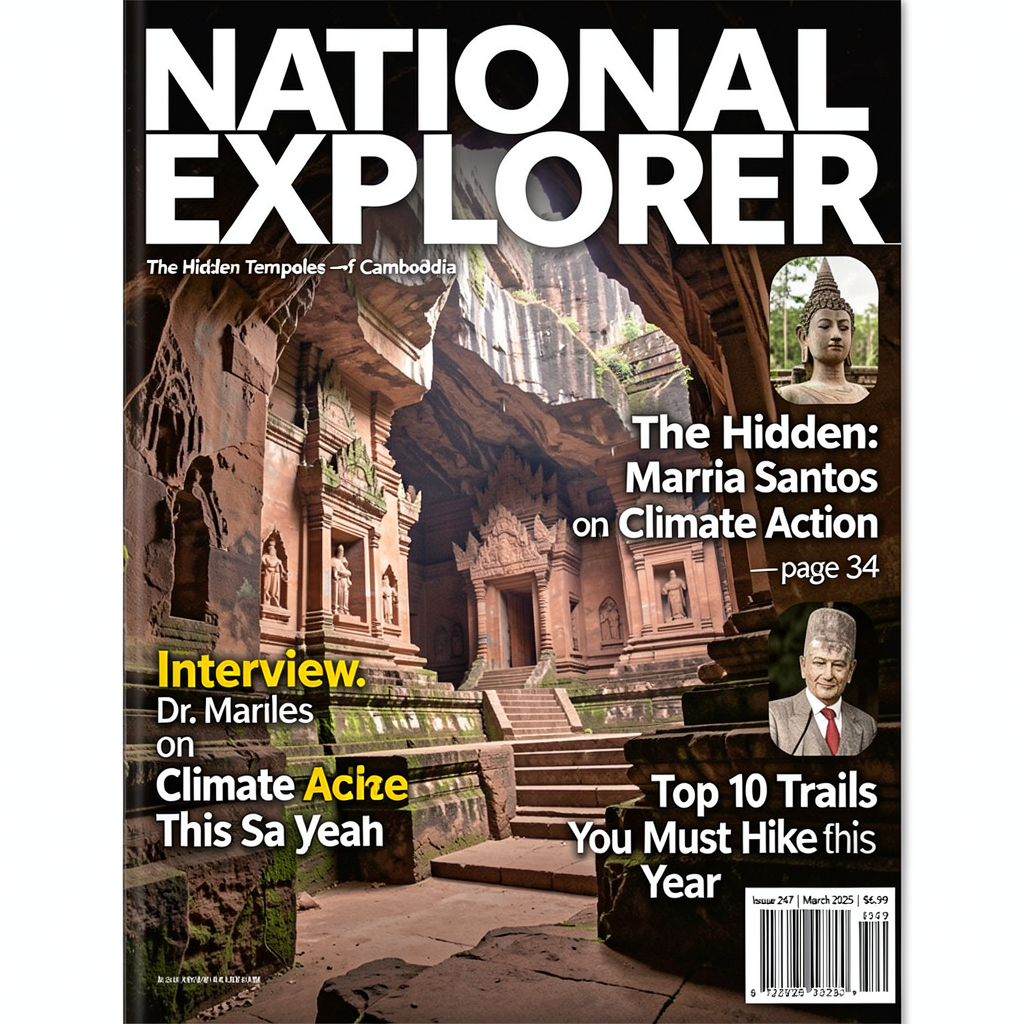 A magazine cover titled 'NATIONAL EXPLORER' with cover lines