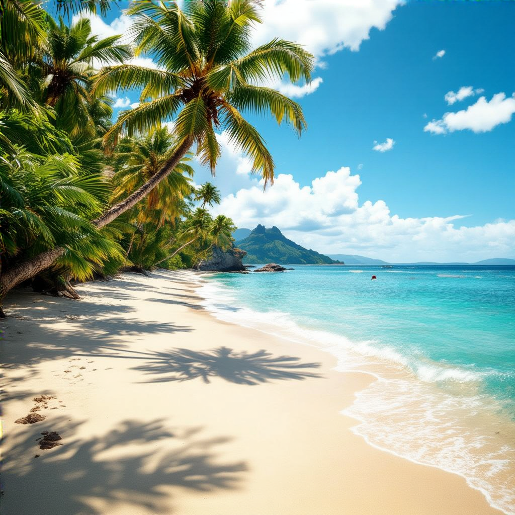 A tropical beach scene with no people