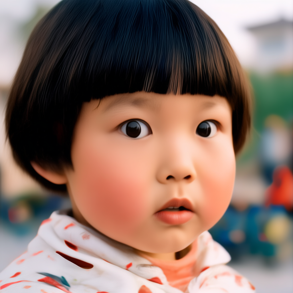 A 5-year-old child with round cheeks and large eyes, crying 