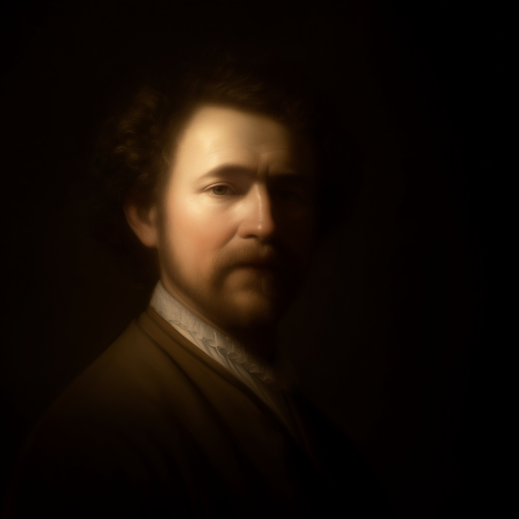 A portrait lit with classic Rembrandt lighting — triangle of