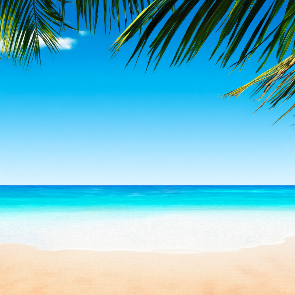 A tropical beach scene with no people
