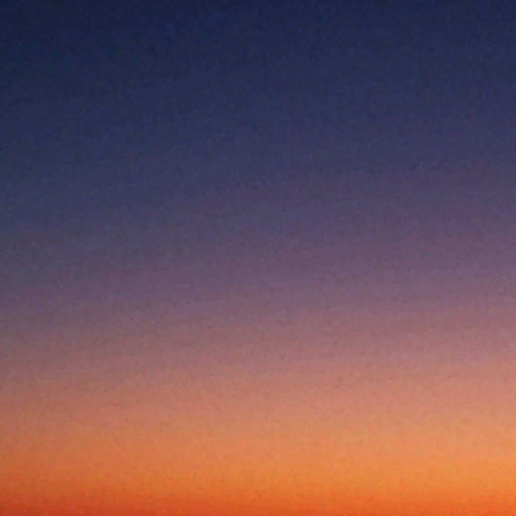 A sunset sky gradient on a flat surface from #FF6B35 (orange