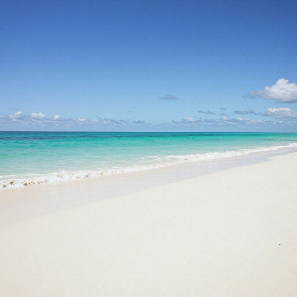 A tropical beach scene with no people