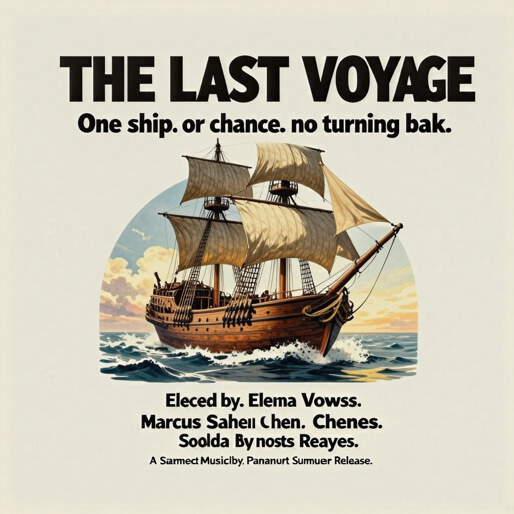A vintage movie poster for 'THE LAST VOYAGE' featuring a tag