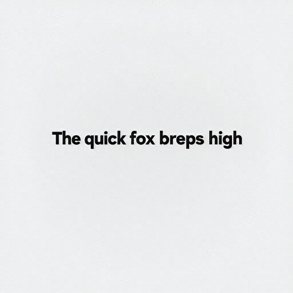 The sentence 'The quick brown fox jumps high' in clean black