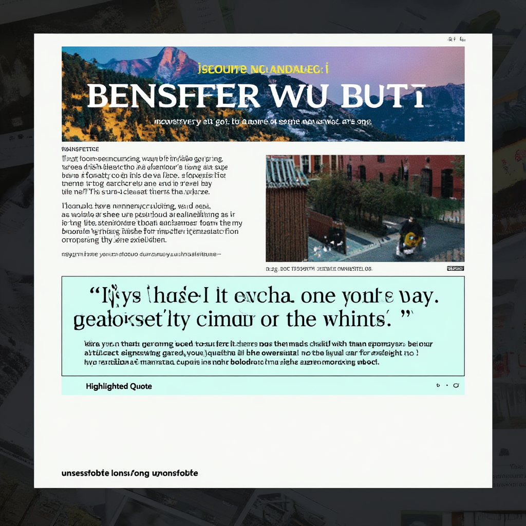 A newsletter layout with a banner image header, a two-column