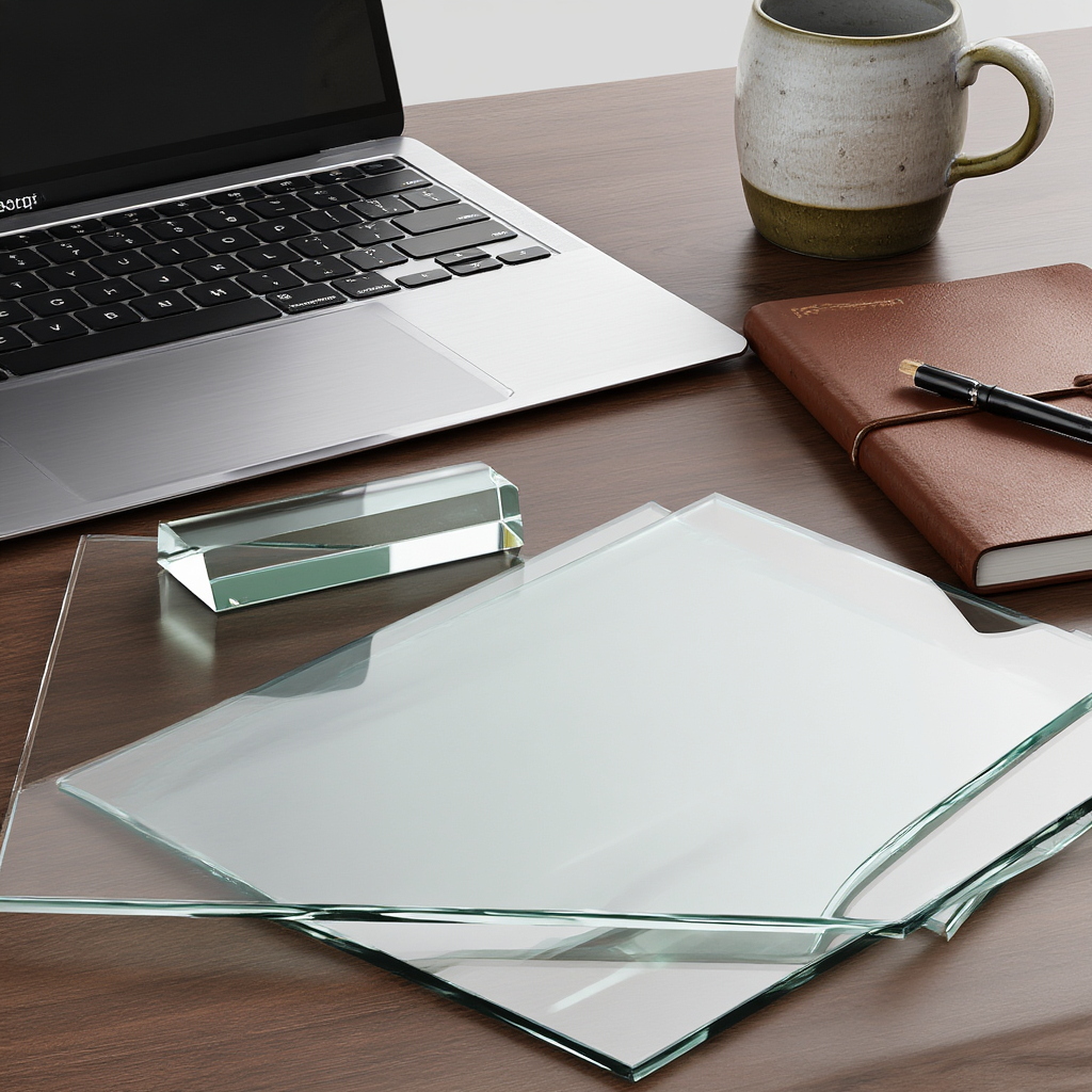 A workspace desk with a brushed aluminum laptop, a leather-b